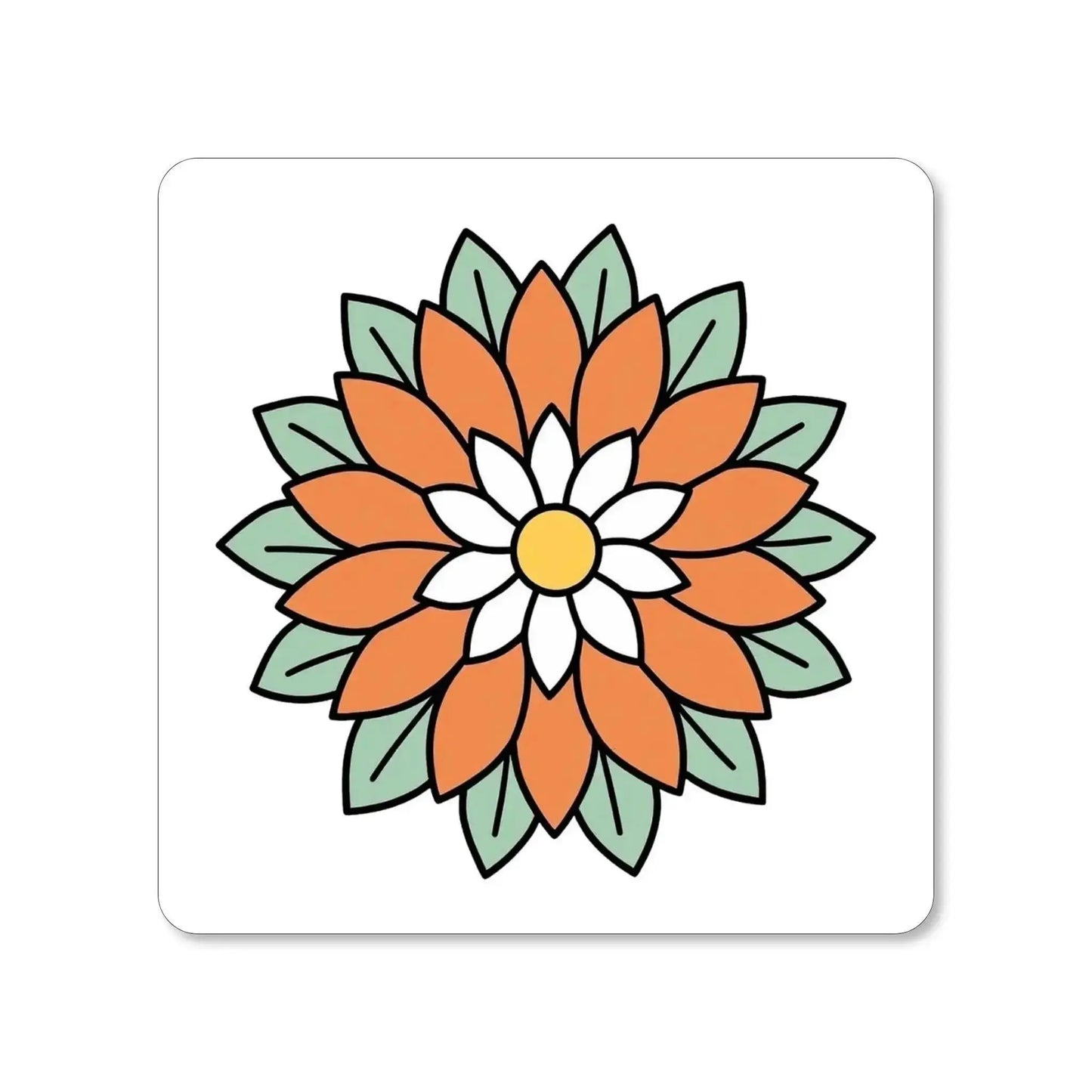 Lot de 4 dessous de verre - Mandalas Harmonie florale série 3 pièce 1 - Place des Images