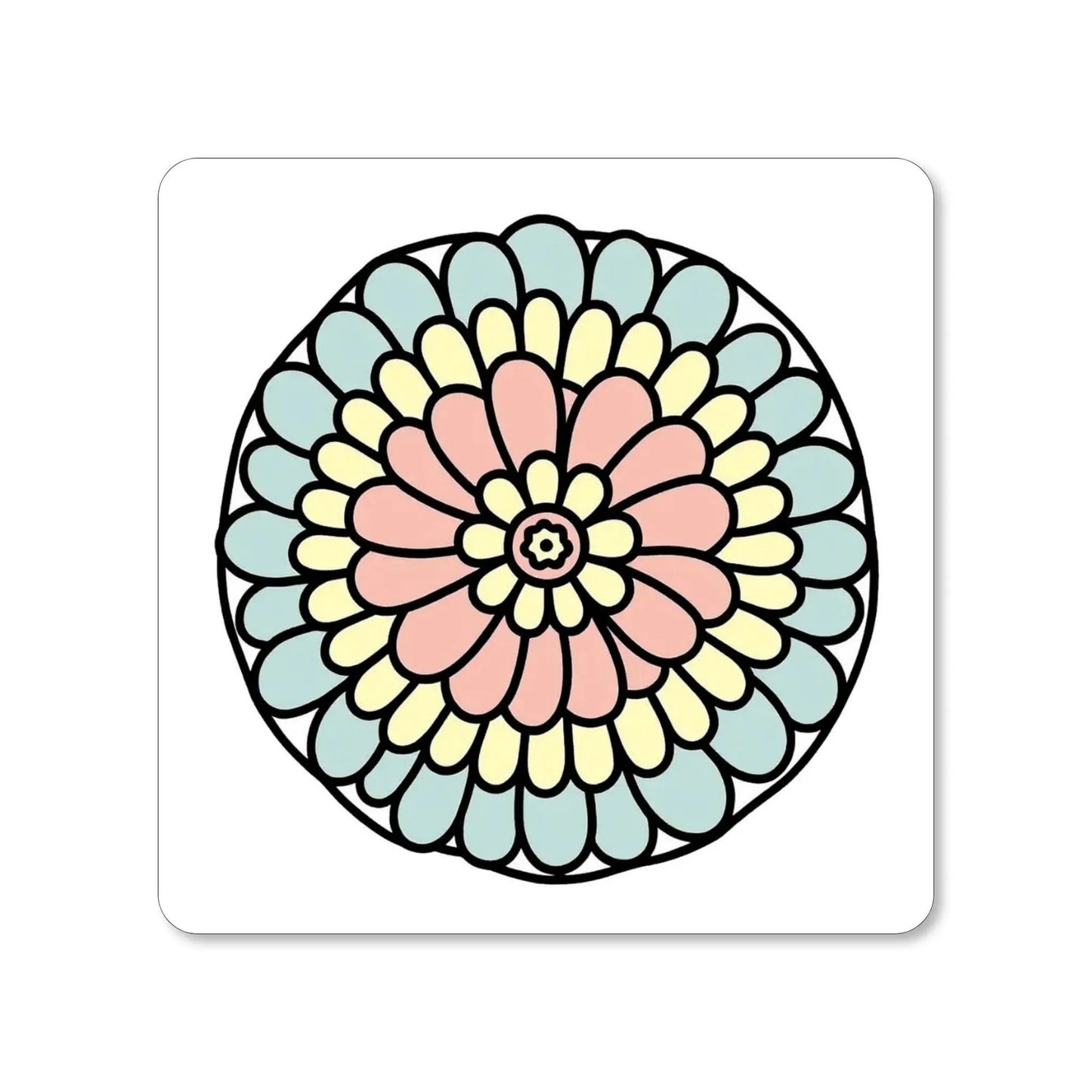 Lot de 4 dessous de verre - Mandalas Harmonie florale série 3 pièce 2 - Place des Images