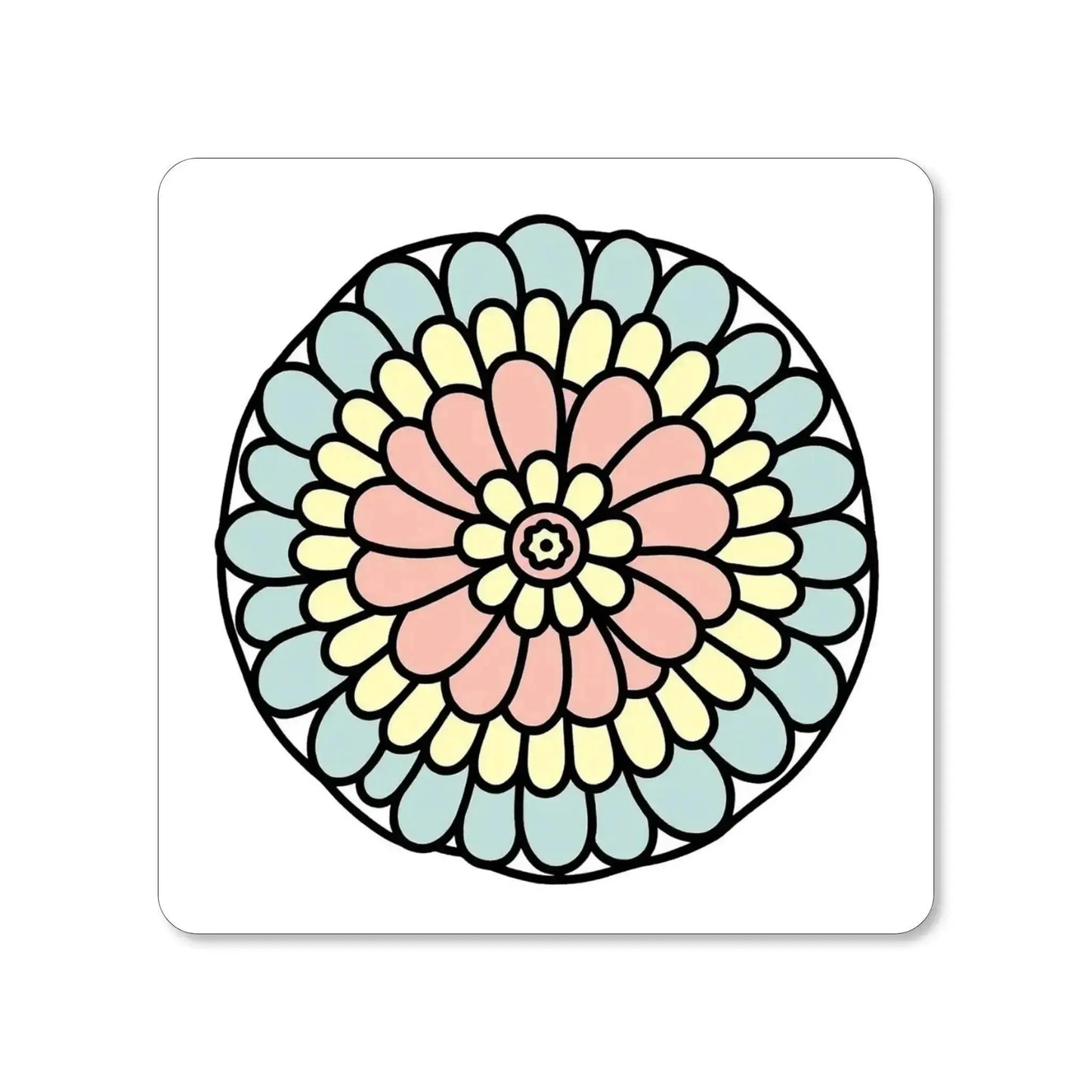Lot de 4 dessous de verre - Mandalas Harmonie florale série 3 pièce 2 - Place des Images