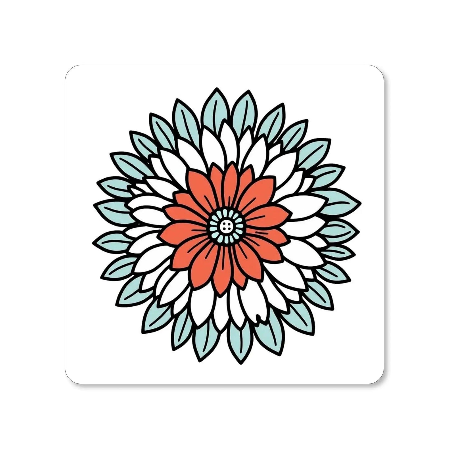 Lot de 4 dessous de verre - Mandalas Harmonie florale série 3 pièce 3 - Place des Images