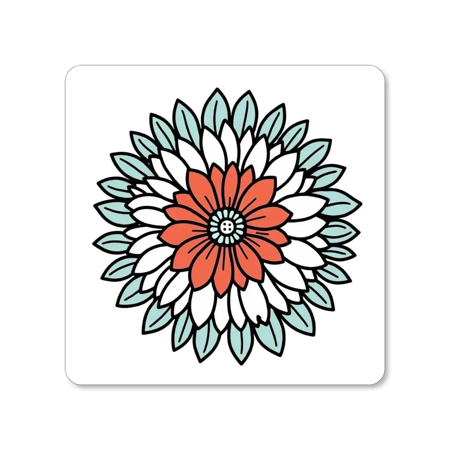 Lot de 4 dessous de verre - Mandalas Harmonie florale série 3 pièce 3 - Place des Images