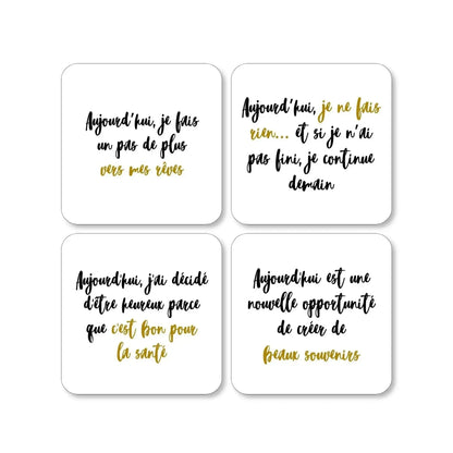 Lot de 4 dessous de verre - Pensées inspirantes - Place des Images