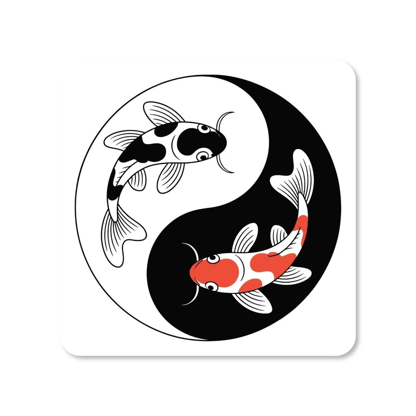 Lot de 4 dessous de verre - Yin-Yang avec carpes Koï du Japon (image 2) - Place des Images