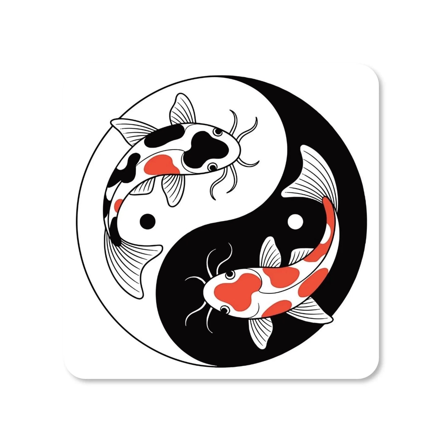 Lot de 4 dessous de verre - Yin-Yang avec carpes Koï du Japon (image 3) - Place des Images