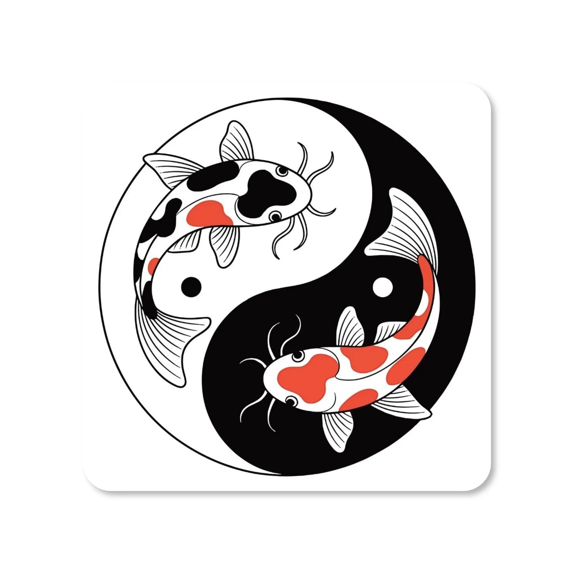 Lot de 4 dessous de verre - Yin-Yang avec carpes Koï du Japon (image 3) - Place des Images