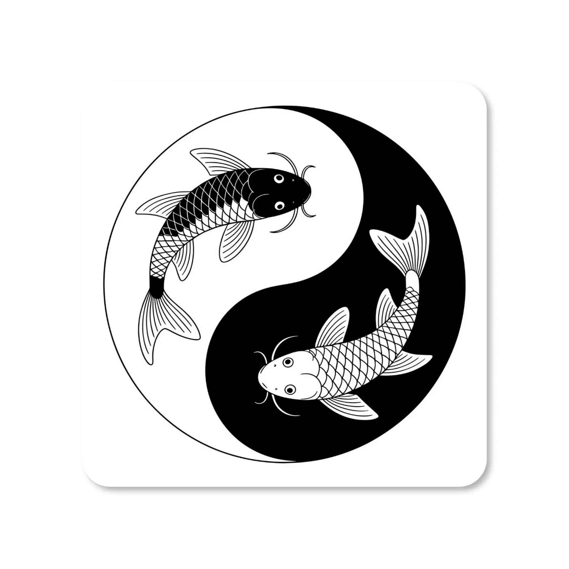 Lot de 4 dessous de verre - Yin-Yang avec carpes Koï du Japon (image 5) - Place des Images