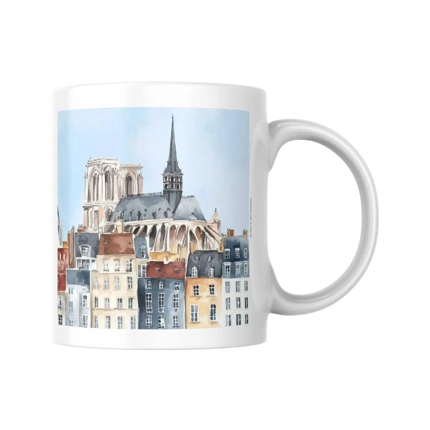 Mug Céramique - Paris Île Saint-Louis et Notre-Dame (325 ml) Vue panoramique 2- Place des Images