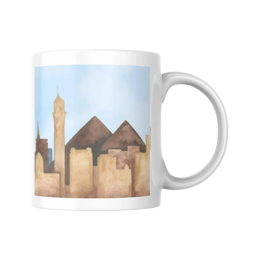Mug en céramique vue panoramique pyramides et architecture moyen-orientale | Place des Images