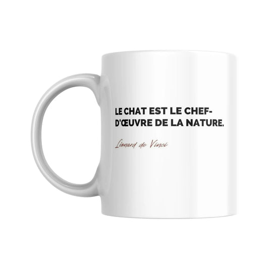 Mug Citation de Léonard de Vinci sur les chats (citation) - Place des Images