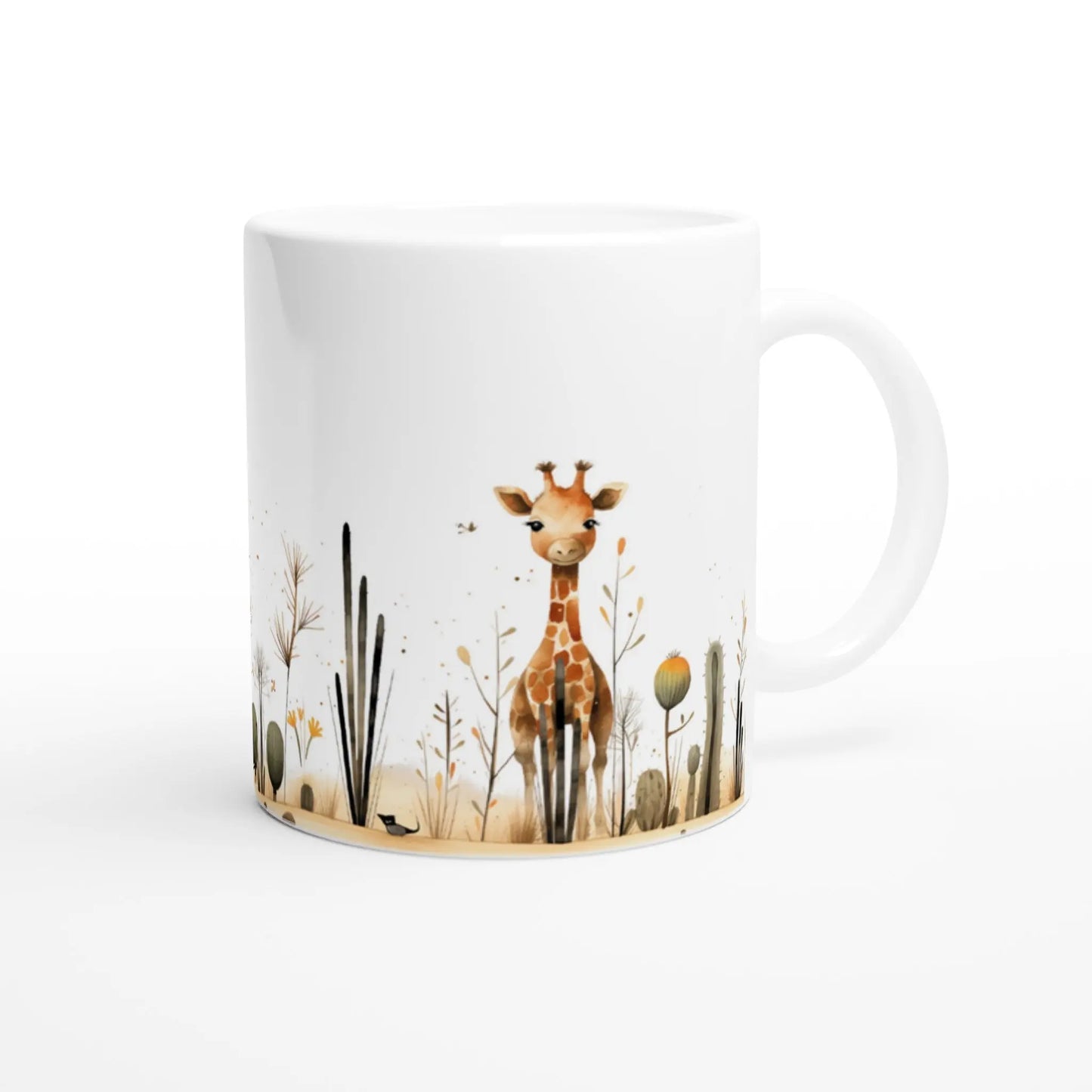 Mug Lion et girafe dans la savane