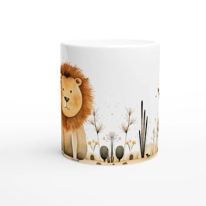 Mug Lion et girafe dans la savane