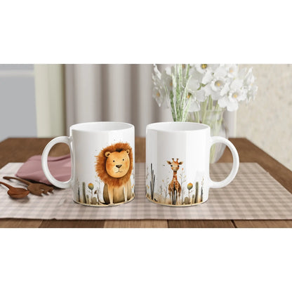 Mug Lion et girafe dans la savane