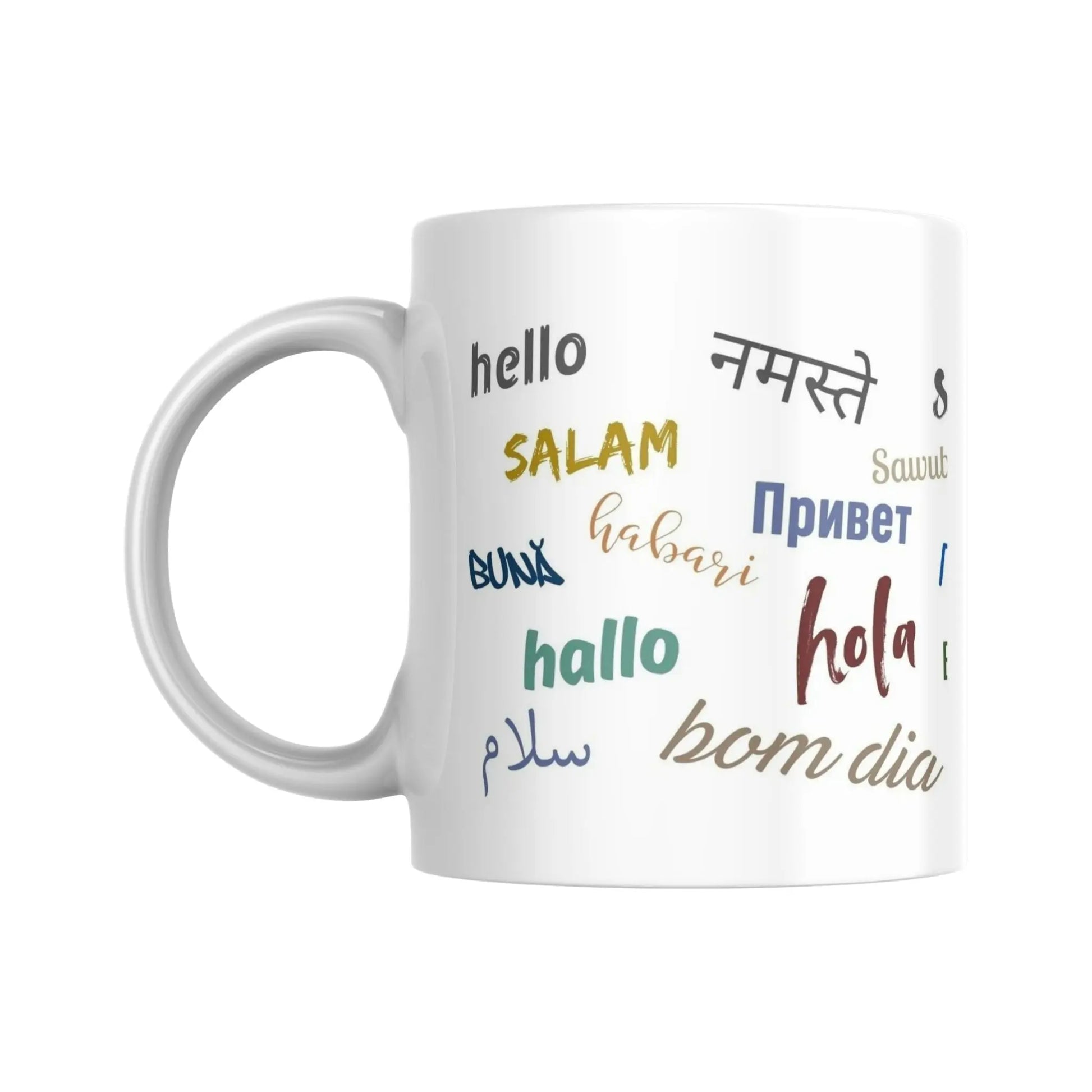 Mug méli-mélo de "Bonjour" en couleur  (partie gauche) - Place des Images