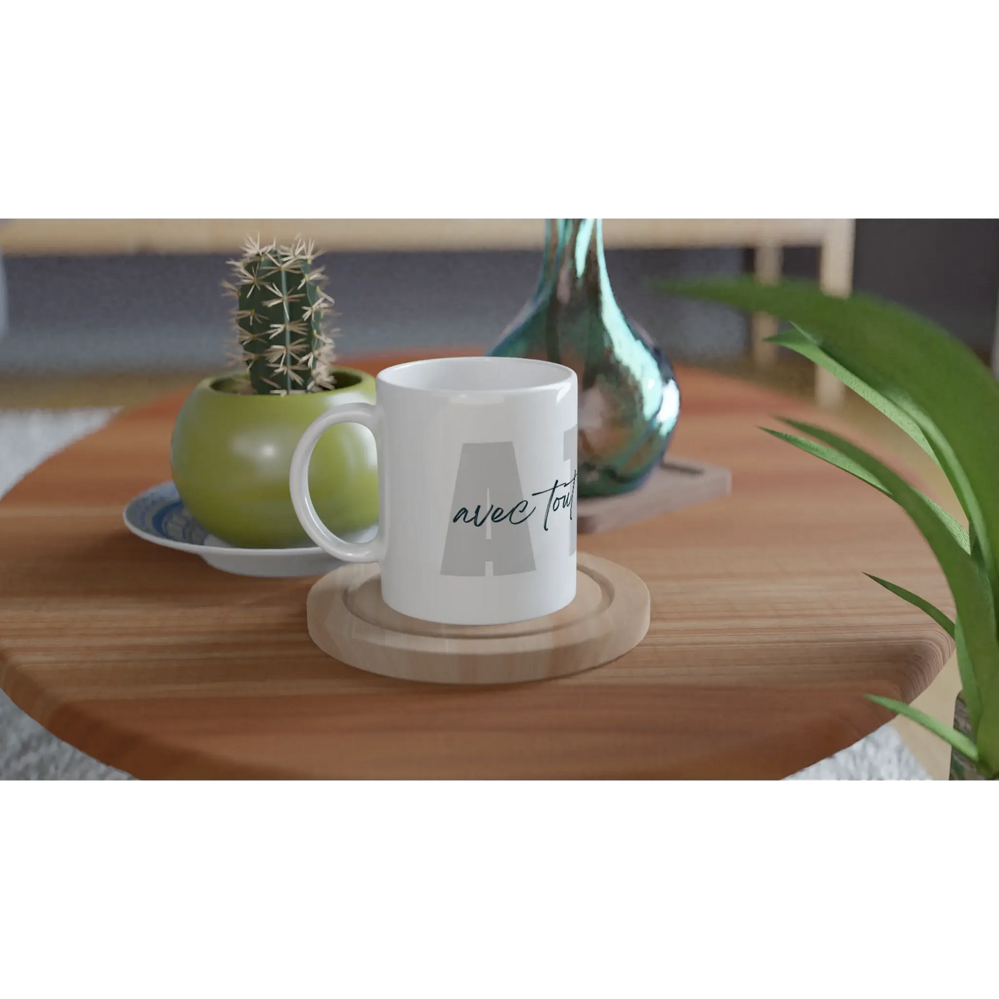 Mug cadeau - A toi, avec tout mon amour - Mise en situation pour voir la face gauche du mug