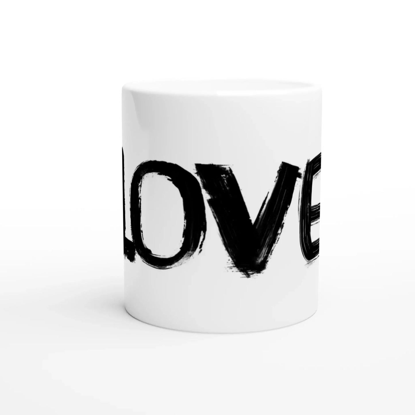 Mug cadeau  avec le mot Love en lettres noires façon graffit - Vue centrale