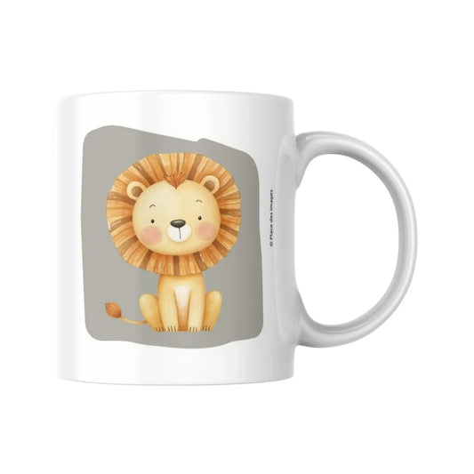 Mug pour enfant avec l'illustration d'un lion assis