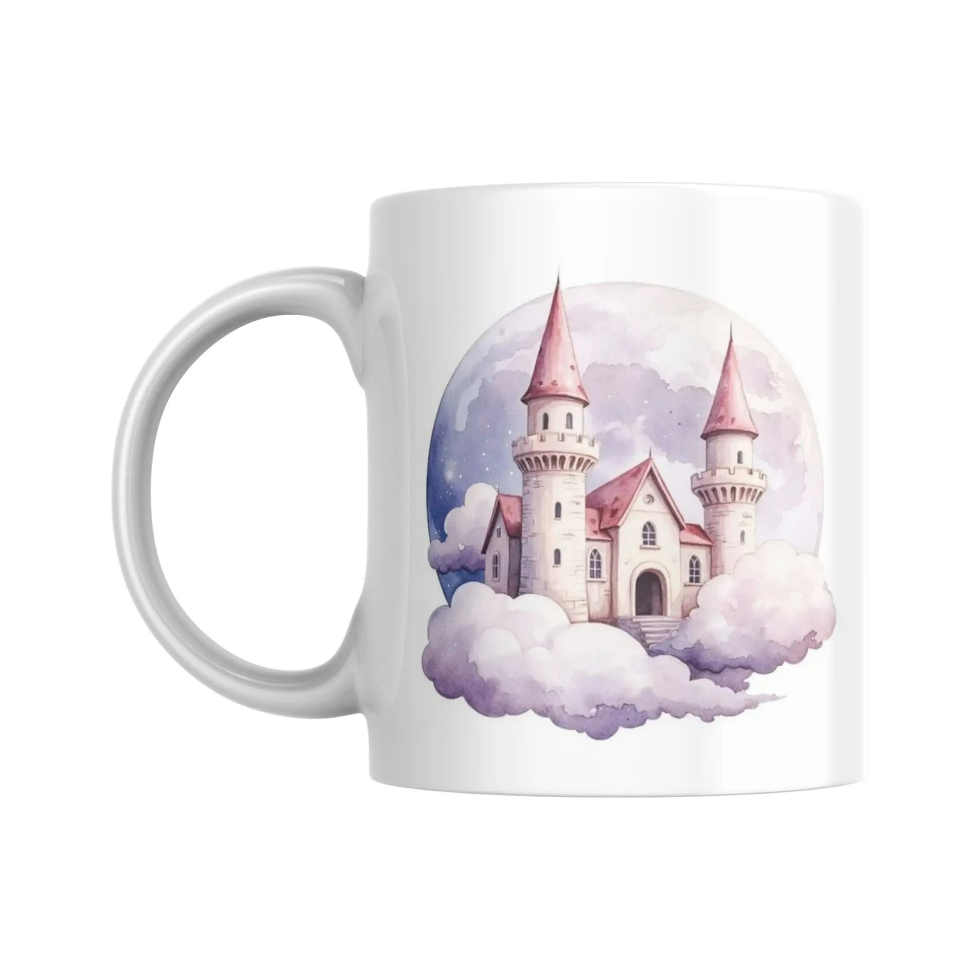 Mug pour enfant avec une illustration d'un château de princesse