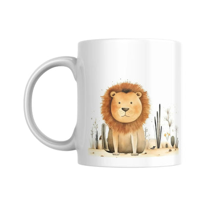 Mug pour enfant avec une illustration d'un lion dans la savane