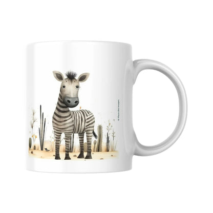 Mug pour enfant avec une illustration d'un zèbre dans la savane