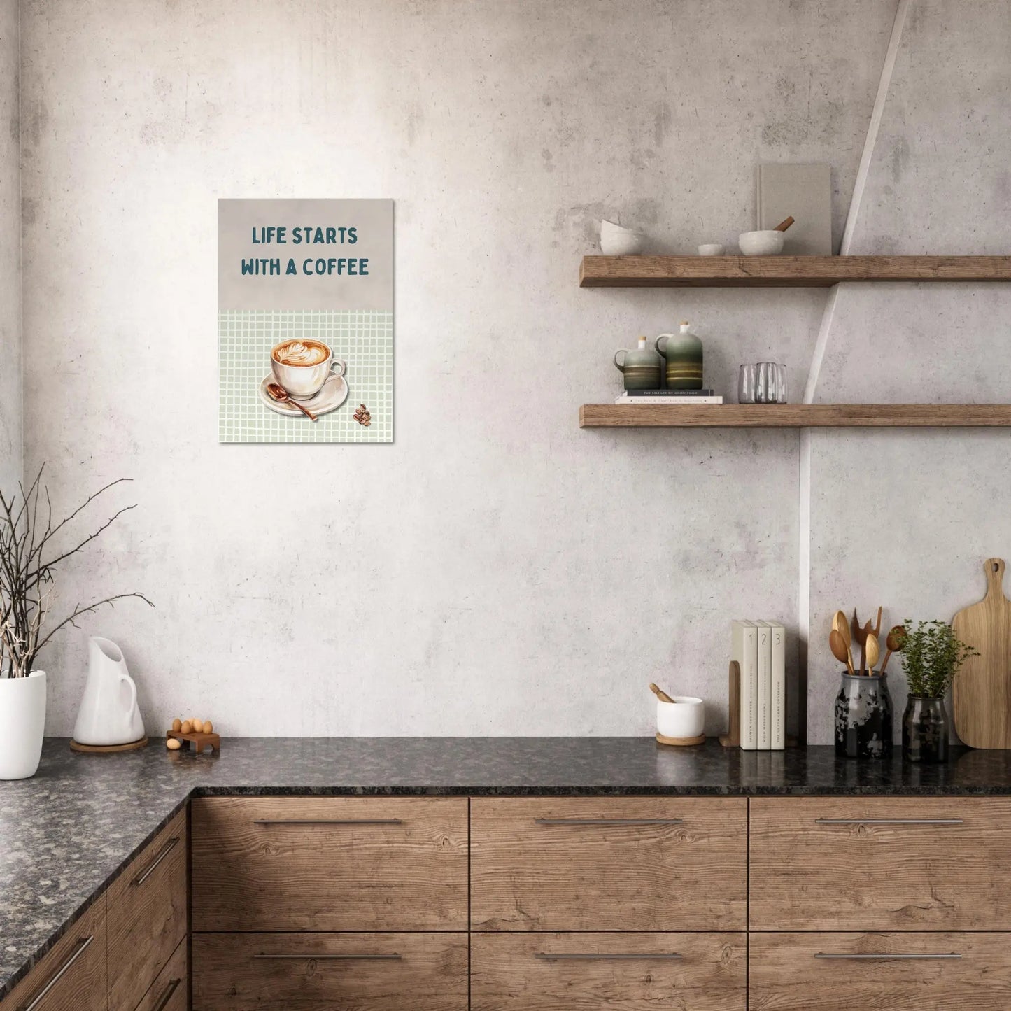 Poster "Life starts with a coffee"