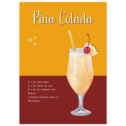 Affiche / Recette de la Pina Colada