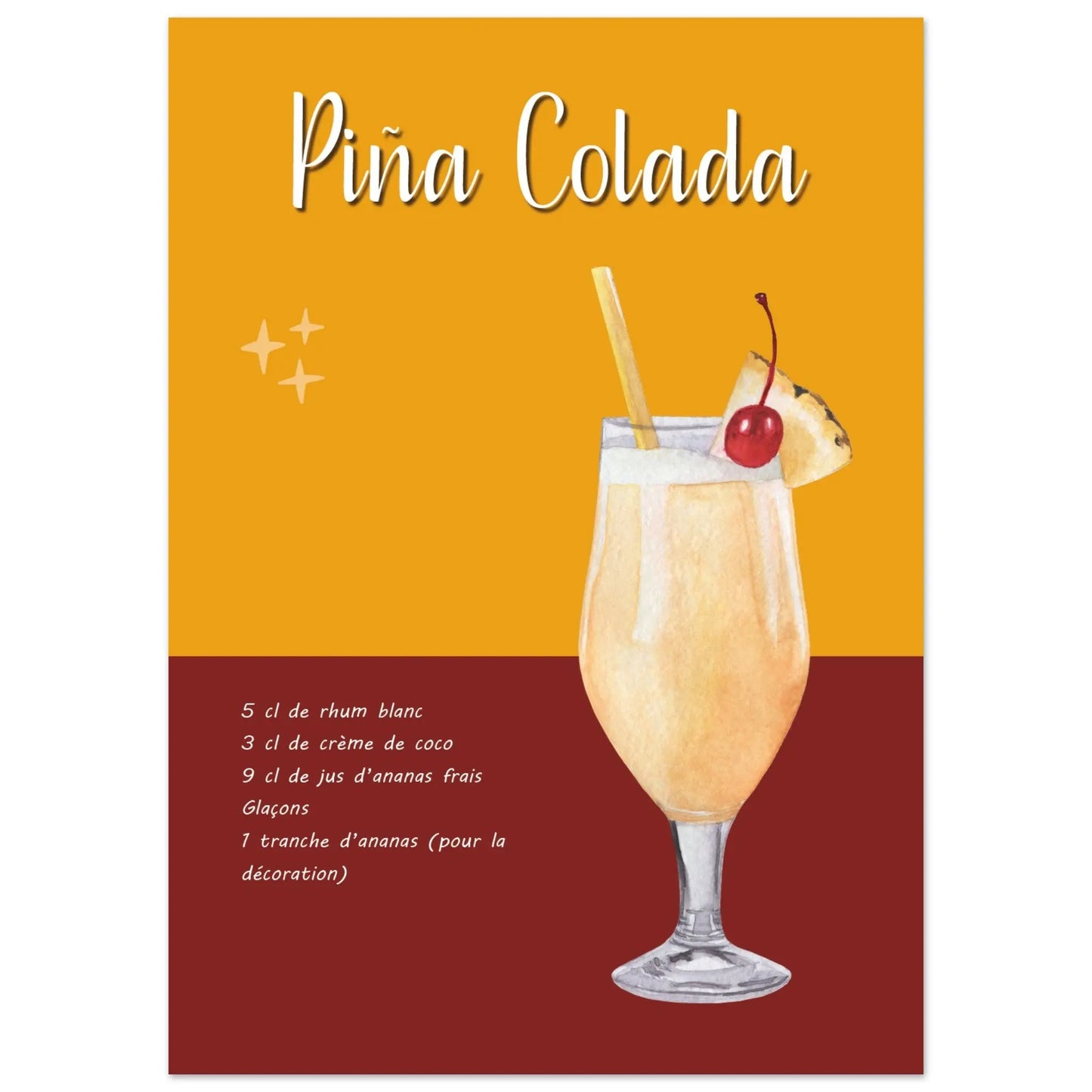 Affiche / Recette de la Pina Colada