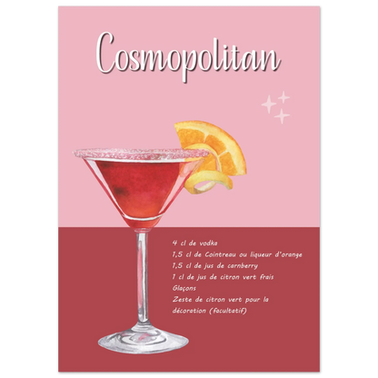 Affiche / Recette du Cosmopolitan