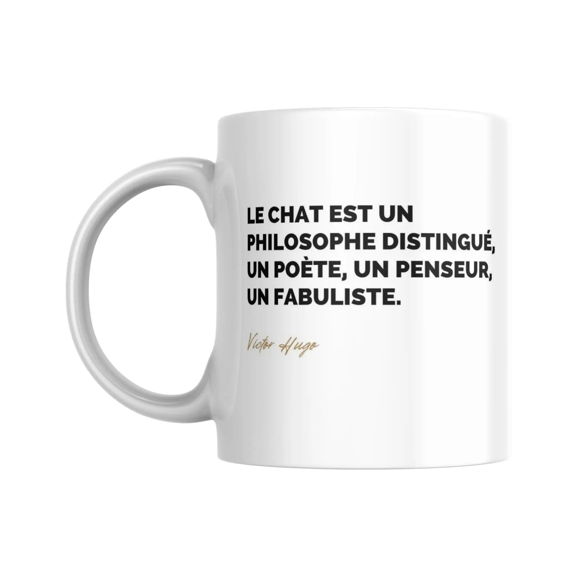 Mug Citation de Victor Hugo sur les chats comparés aux philosophes (citation) - Place des Images