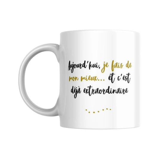 Tasse bilingue "Aujourd'hui, je fais de mon mieux" - Place des Images