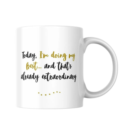 Tasse bilingue "Aujourd'hui, je fais de mon mieux" - Place des Images