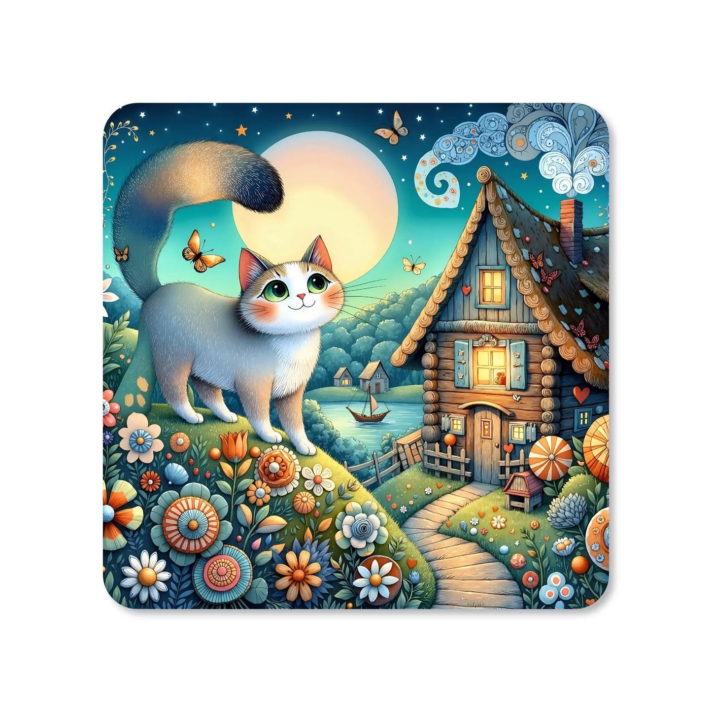 Dessous de verre - Chats des mondes enchantés - Série 2 Vue 1 - Place des Images