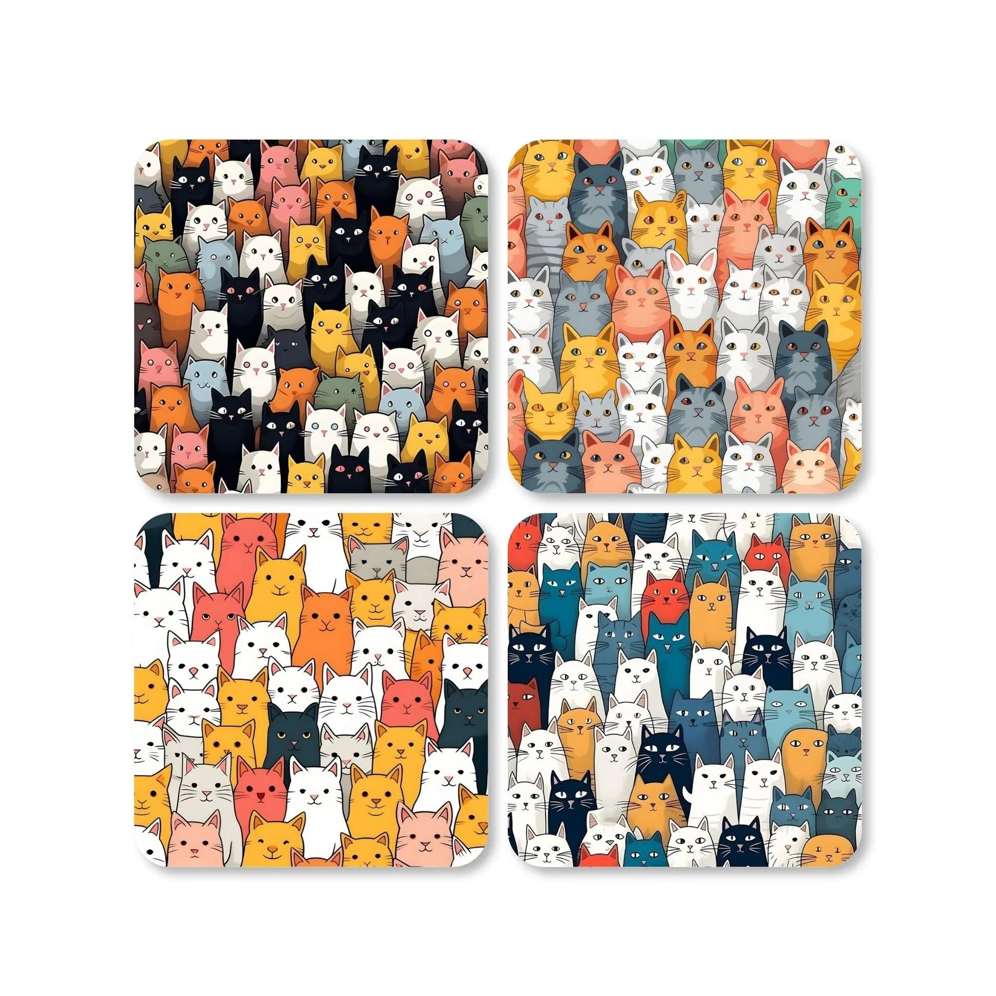 Dessous de verre - Mosaïque de chats  - Place des Images