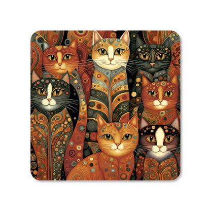 Lot de 4 dessous de verre - Chats style Gustav Klimt (vue 4) - Place des Images