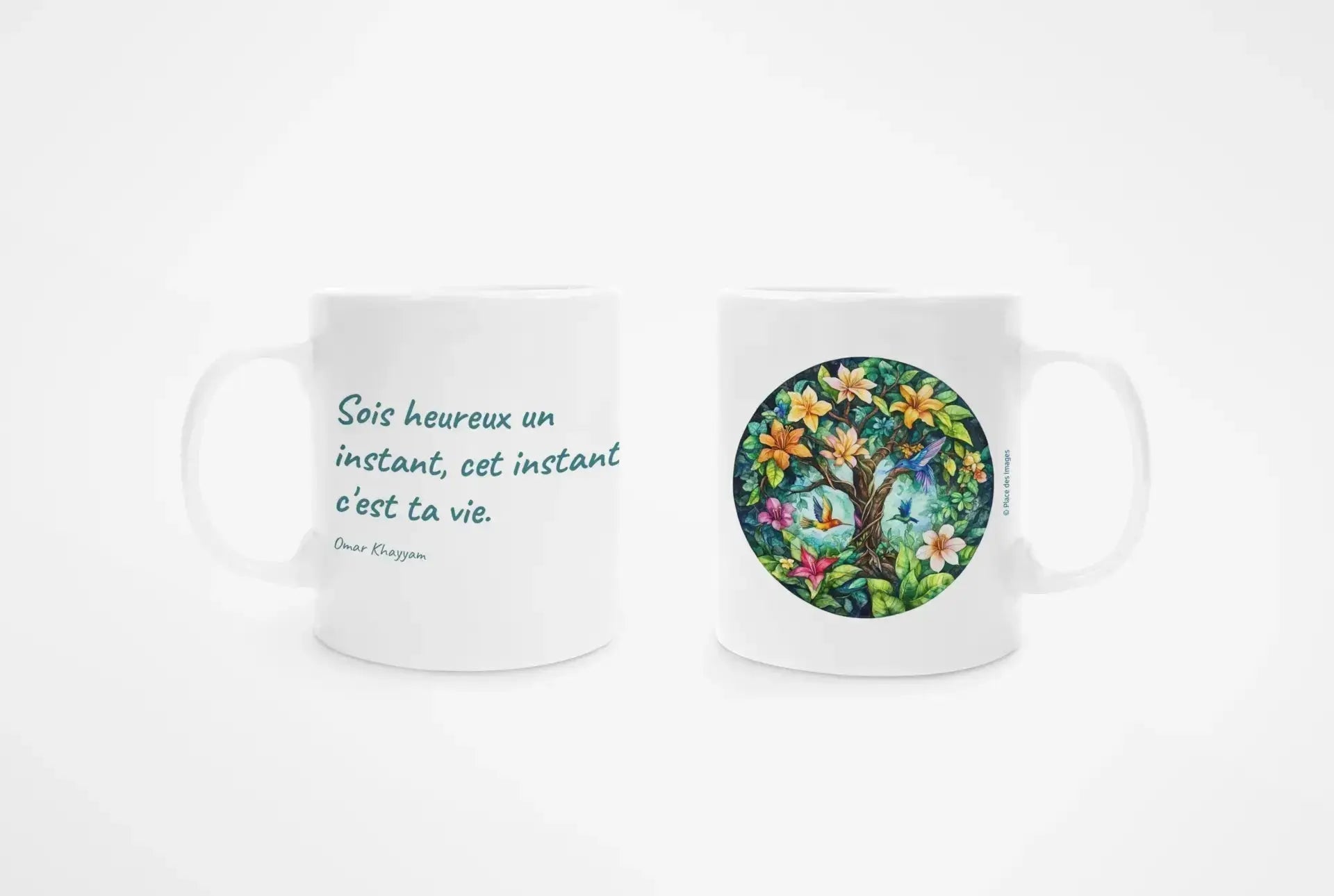 Mug "Arbre de Vie" & Citation Omar Khayyâm – Céramique 325 ml - Place des Images