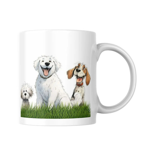 Mug céramique "Portraits de 6 chiens" vue droite