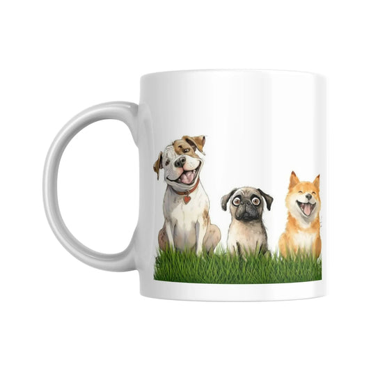 Mug céramique "Portraits de 6 chiens" vue gauche