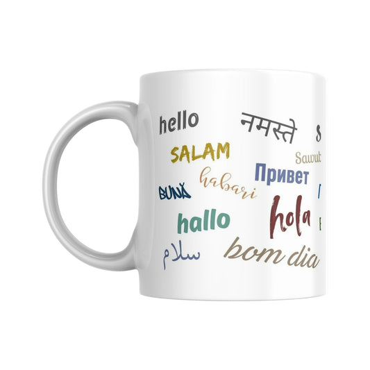 Mug méli-mélo de "Bonjour" en couleur  (partie gauche) - Place des Images