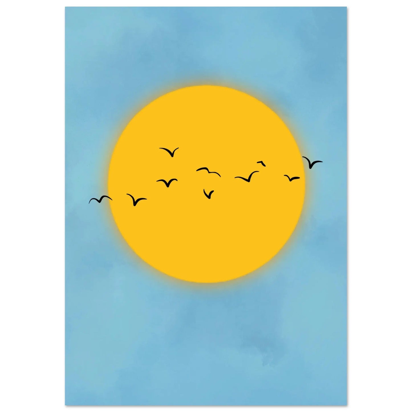 Affiche / poster Silhouettes d'oiseaux dans le soleil