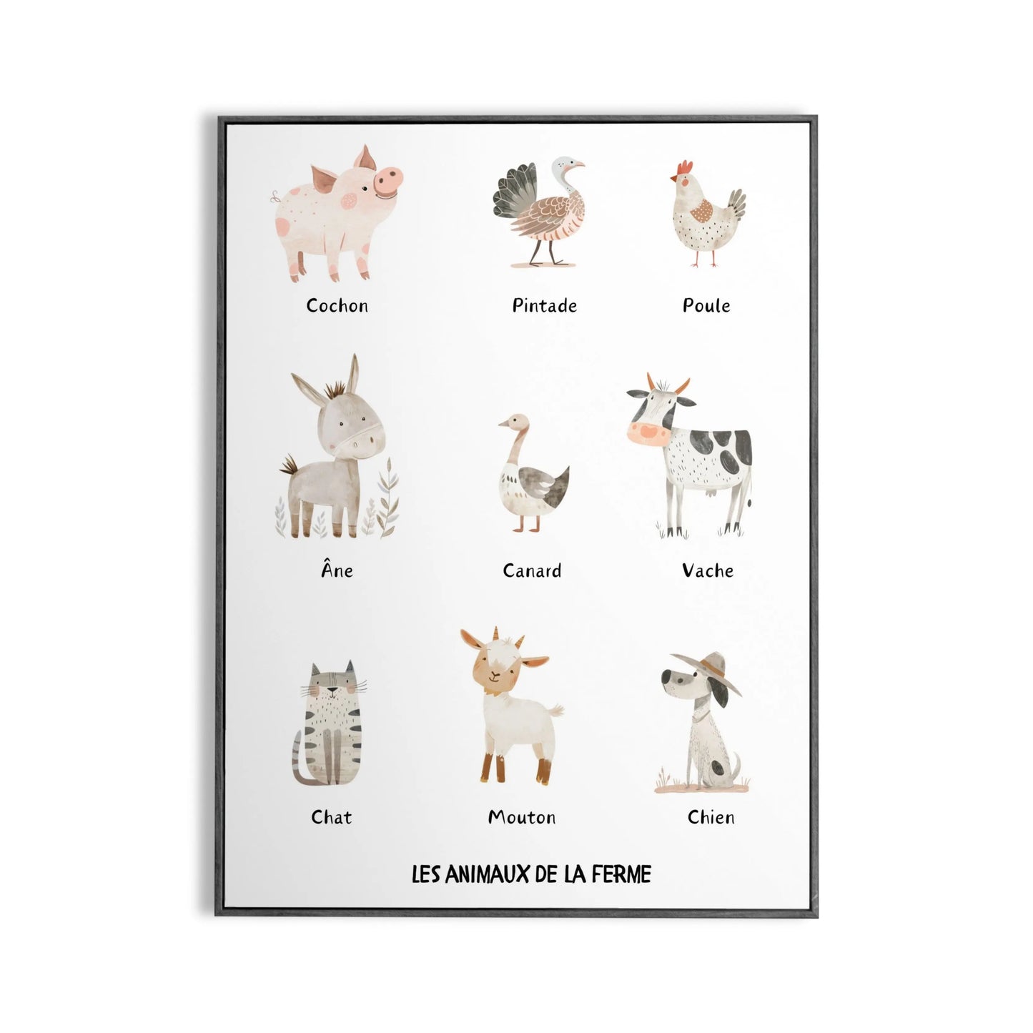 Affiche / poster pour enfant : les animaux de la ferme Place des Images