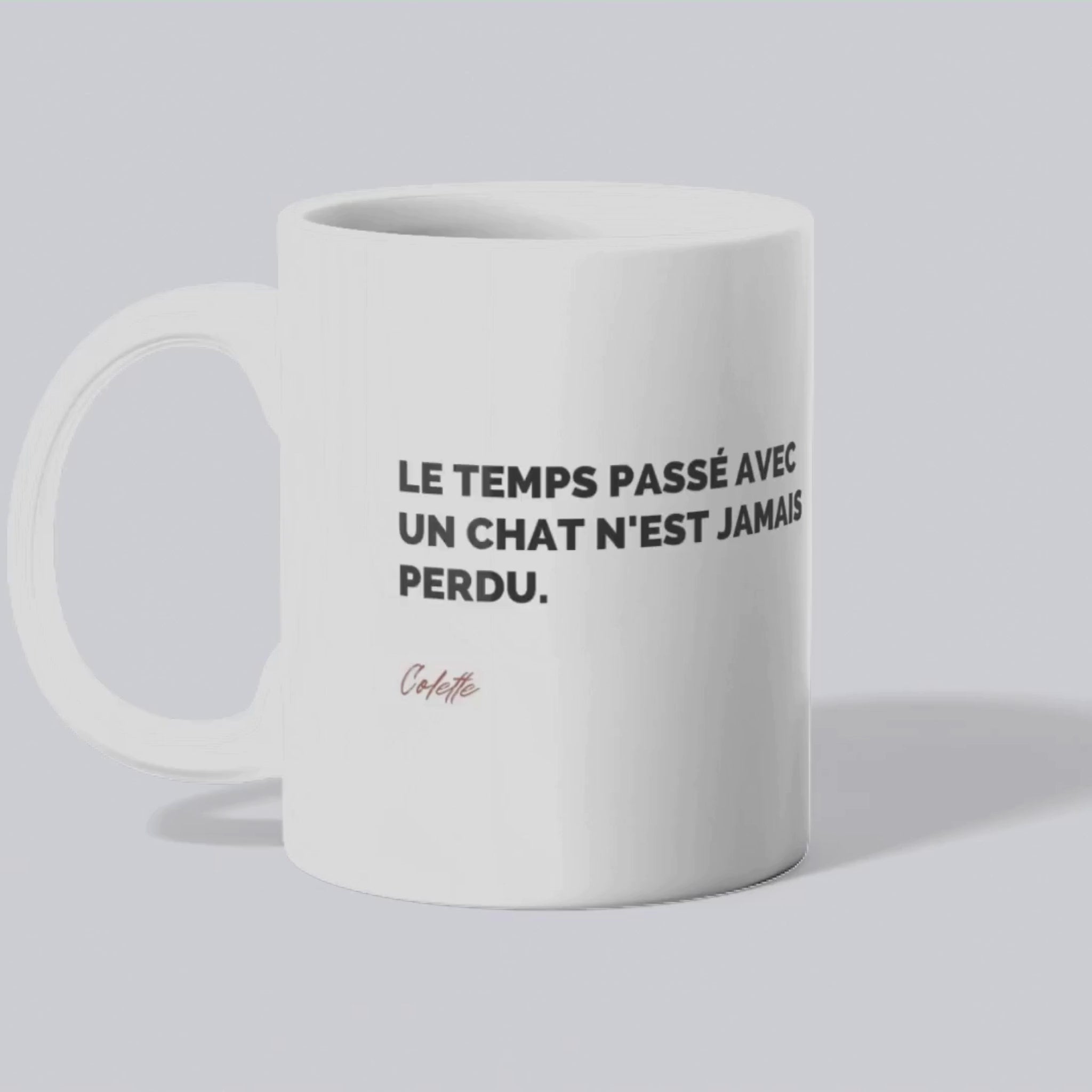Tasse Citation de Colette sur les chats, vidéo - Place des Images