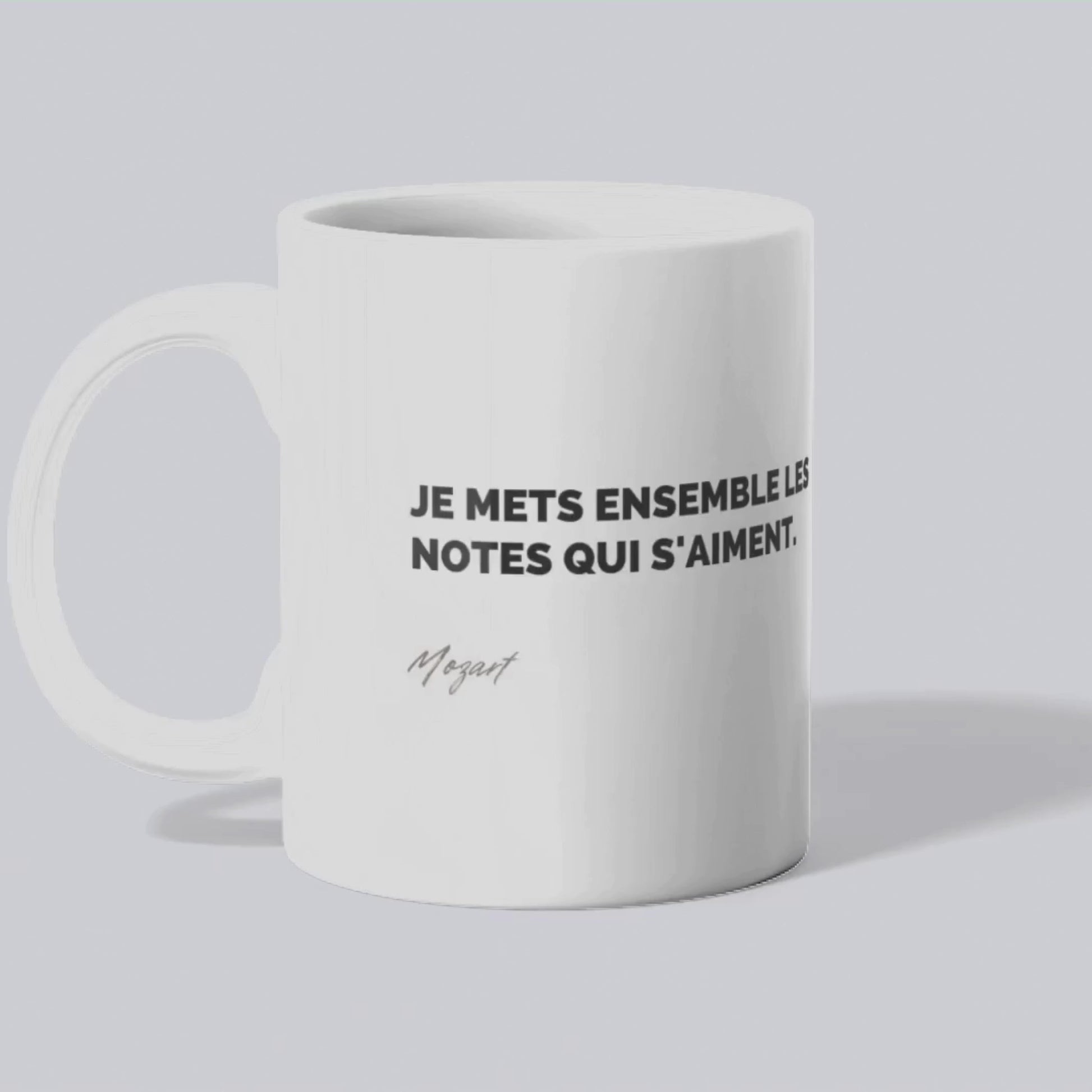 Mug / Tasse Citation de Mozart sur la musique (vidéo) - Place des Images
