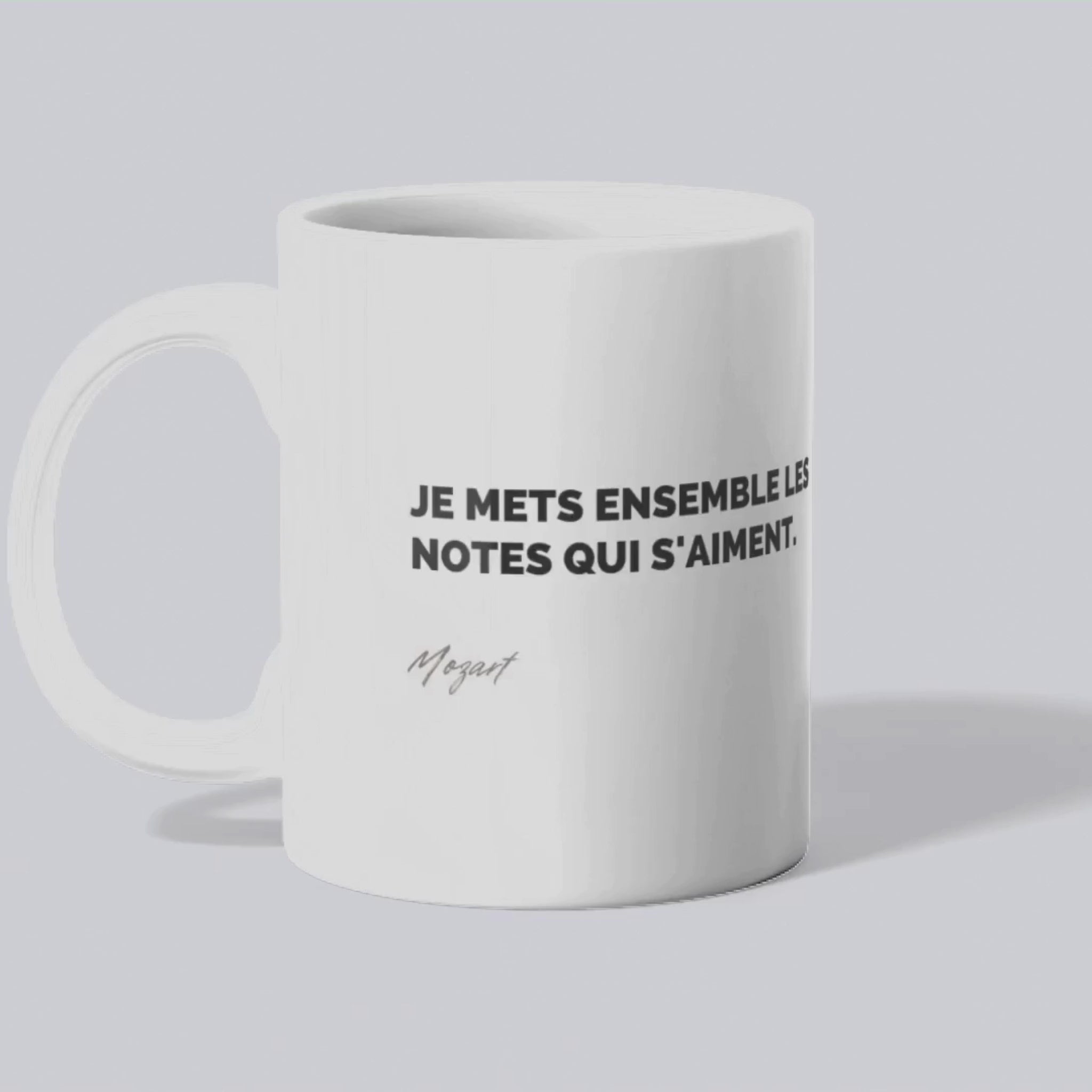 Mug / Tasse Citation de Mozart sur la musique (vidéo) - Place des Images