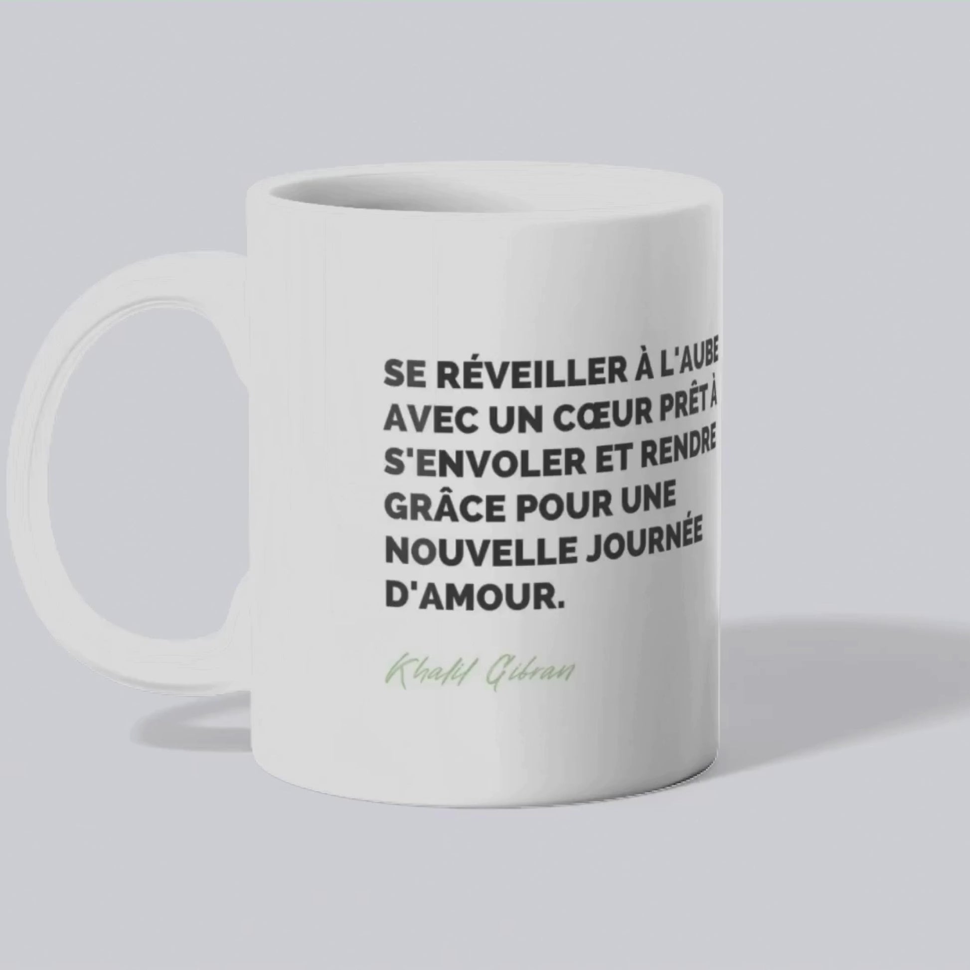 Mug / Tasse Citation de Khalil Gibran sur le moment présent (vidéo) - Place des Images