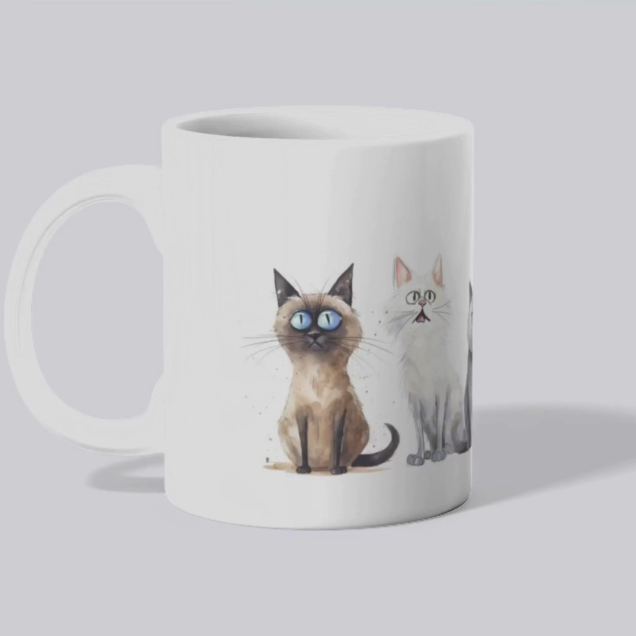 Mug céramique "Portraits de chats" vidéo