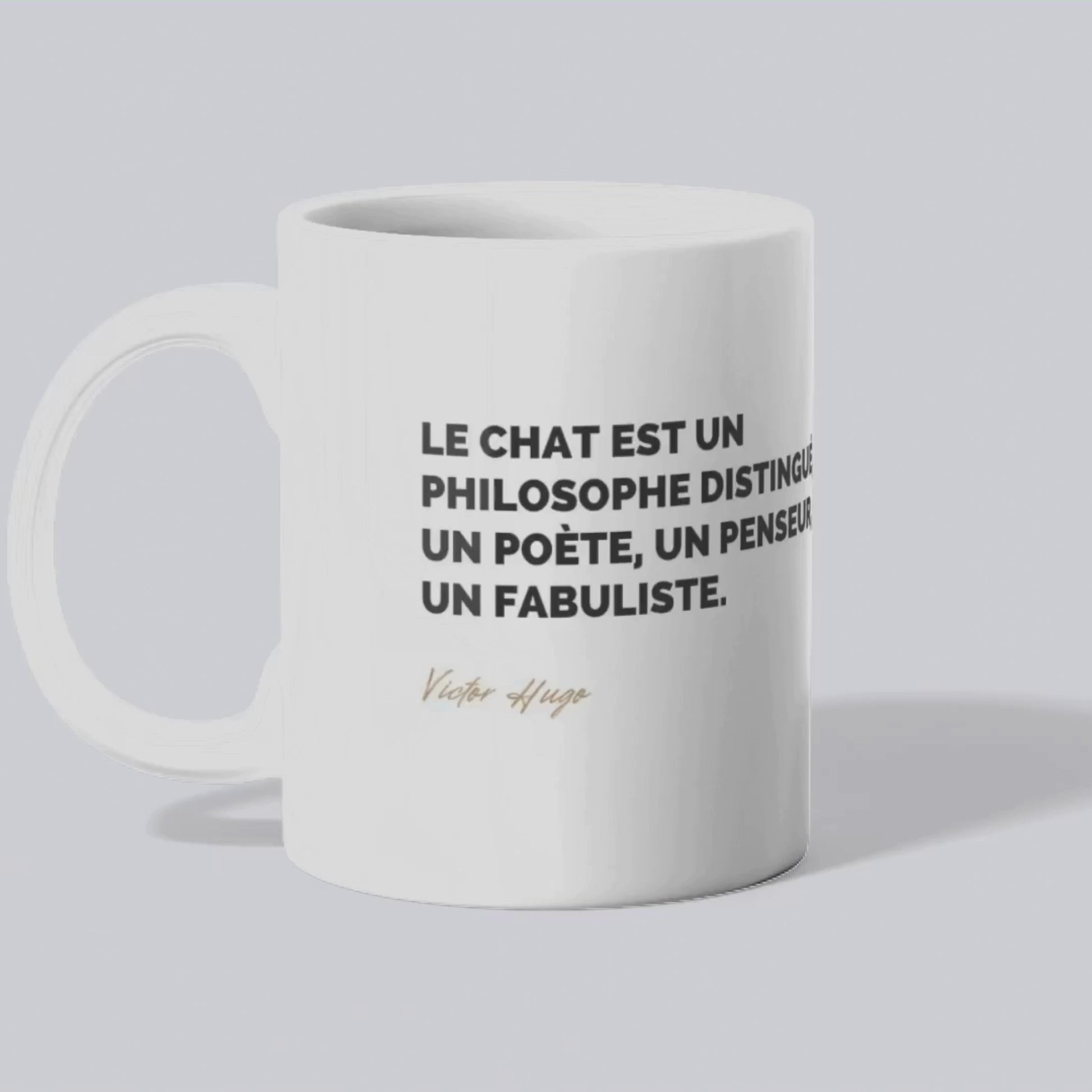 Mug Citation de Victor Hugo sur les chats comparés aux philosophes (vidéo) - Place des Images