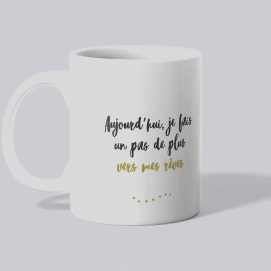 Mug / Tasse bilingue Aujourd'hui, je fais un pas (vidéo) - Place des Images