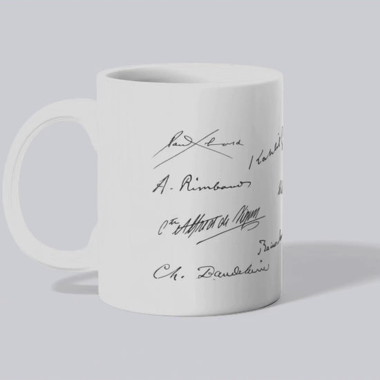 Mug méli-mélo de signatures de poètes (vidéo) - Place des Images