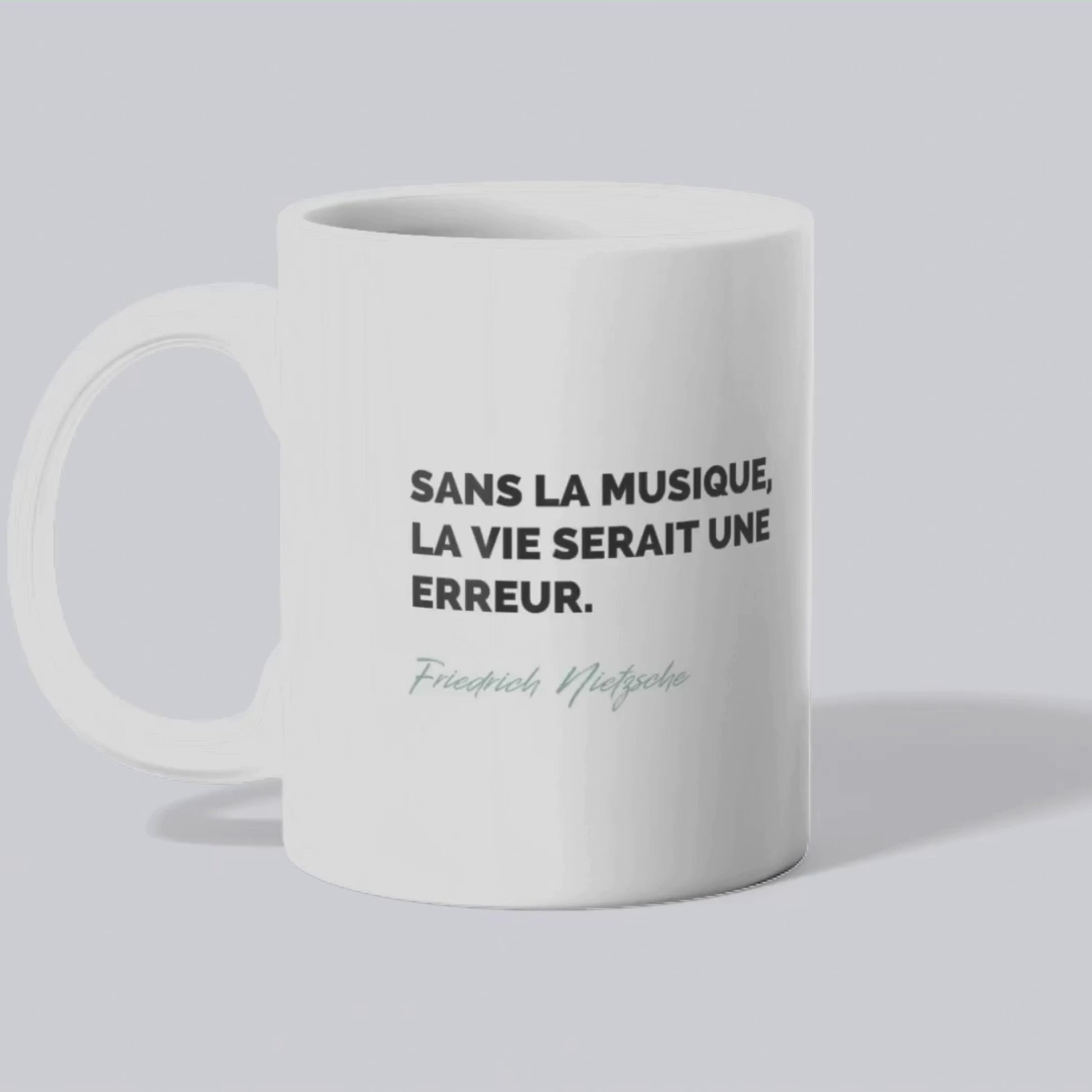 Mug / Tasse Citation de Nietzsche sur la musique (vidéo) - Place des Images