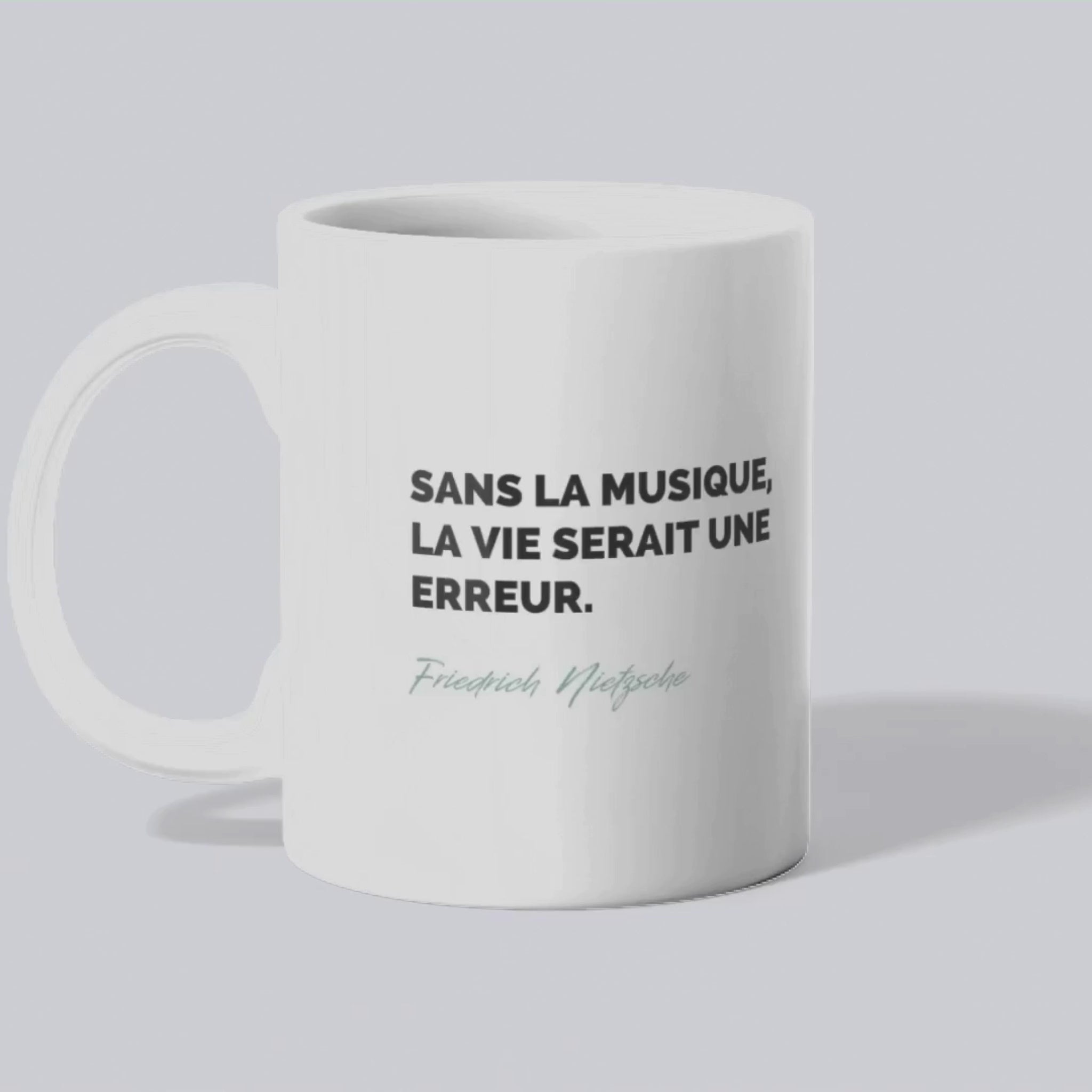 Mug / Tasse Citation de Nietzsche sur la musique (vidéo) - Place des Images