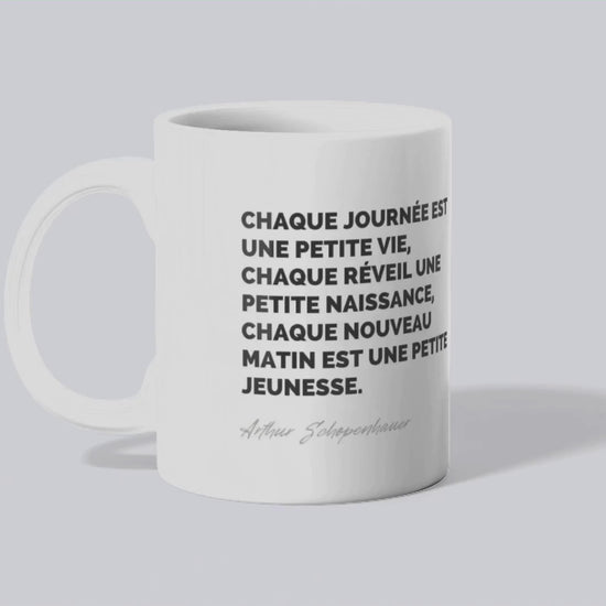Mug / Tasse Citation de Schopenhauer sur le moment présent (vidéo) - Place des Images